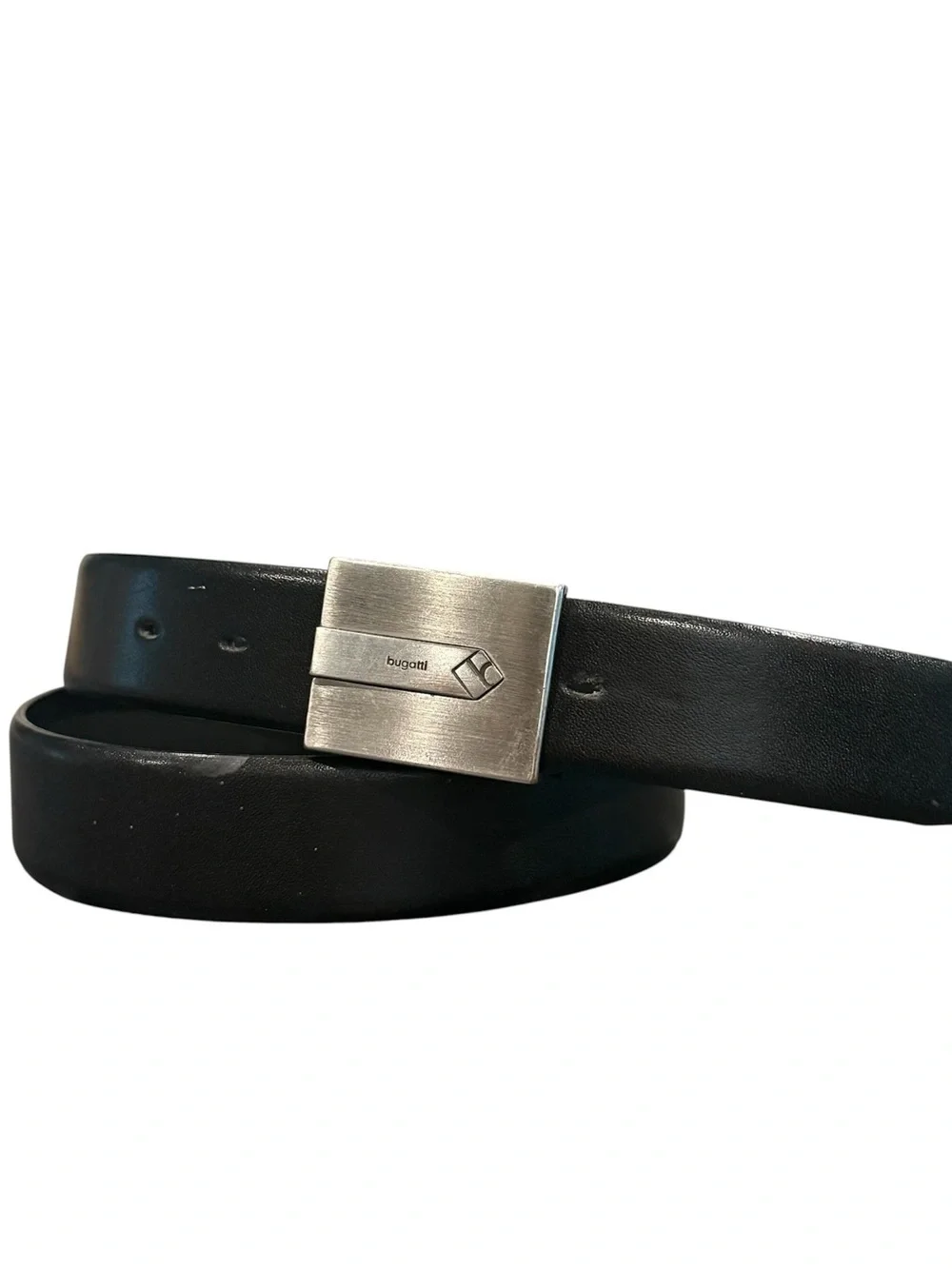 Bugatti 2462 black leather belt men’s size 38 leather Germany
